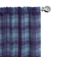 thumbnail image 1 of Ambesonne Plaid Curtains, Contemporary Diagonal Tartan, Pair of 28"x63", Seafoam Dark Indigo, 1 of 5
