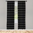 thumbnail image 1 of Ambesonne Plaid Curtains, Lumberjack Buffalo Checks Art, Pair of 28"x84", Black and Grey, 1 of 2