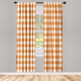 thumbnail image 1 of Ambesonne Plaid Curtains, Lumberjack Buffalo Checks Art, Pair of 28"x84", Marigold and White, 1 of 2
