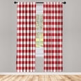 thumbnail image 1 of Ambesonne Plaid Curtains, Lumberjack Buffalo Checks Art, Pair of 28"x84", Red and White, 1 of 2