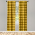 thumbnail image 1 of Ambesonne Plaid Curtains, Lumberjack Buffalo Checks Art, Pair of 28"x95", Fawn and Mustard, 1 of 2