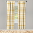 thumbnail image 1 of Ambesonne Plaid Curtains, Stripes Forming Squares Print, Pair of 28"x84", Mustard White, 1 of 2