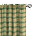 thumbnail image 1 of Ambesonne Plaid Curtains, Vintage British Tartan Check, Pair of 28"x84", Ecru Forest Green, 1 of 4