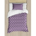 thumbnail image 1 of Ambesonne Plaid Duvet Cover Sets, Crossed Squares Lines Art, 2-Twin, Lavender Violet Dimgray, 1 of 3