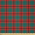 thumbnail image 1 of Ambesonne Plaid Fabric by the Yard Microfiber, Classic Motives Checkered, 3 Yards, Vermilion Green and Blue, 1 of 2