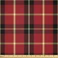 thumbnail image 1 of Ambesonne Plaid Fabric by the Yard Microfiber, Modern Checkered Square Motif, 2 Yards, Raspberry and Charcoal Grey, 1 of 2