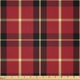 thumbnail image 1 of Ambesonne Plaid Fabric by the Yard Microfiber, Modern Checkered Square Motif, 5 Yards, Raspberry and Charcoal Grey, 1 of 2
