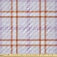 thumbnail image 1 of Ambesonne Plaid Fabric by the Yard Microfiber, Soft Stripes in Check Pattern, 5 Yards, Lavender and Burnt Sienna, 1 of 2