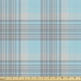 thumbnail image 1 of Ambesonne Plaid Fabric by the Yard Upholstery, Abstract Stripes Tartan Art, 2 Yards, Pale Cadet Blue and Eggshell, 1 of 5