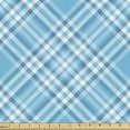 thumbnail image 1 of Ambesonne Plaid Fabric by the Yard Upholstery, British Diagonal Square Check, 1 Yard, Sky Blue Blue, 1 of 5