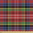thumbnail image 1 of Ambesonne Plaid Fabric by the Yard Upholstery, Caledonia Scottish Style, 1 Yard, Burnt Sienna Green, 1 of 5