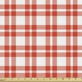 thumbnail image 1 of Ambesonne Plaid Fabric by the Yard Upholstery, Checkered Country Picnic, 10 Yards, Vermilion White, 1 of 4