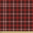 thumbnail image 1 of Ambesonne Plaid Fabric by the Yard Upholstery, Nostalgic Striped British, 10 Yards, Scarlet Black White, 1 of 5