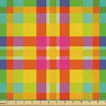 thumbnail image 1 of Ambesonne Plaid Fabric by the Yard Upholstery, Scotish Tartan Motif Pattern, 10 Yards, Vermilion and Dark Indigo, 1 of 5