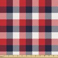 thumbnail image 1 of Ambesonne Plaid Fabric by the Yard Upholstery, Traditional Retro Pattern, 1 Yard, Vermilion Dark Blue, 1 of 5
