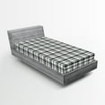 thumbnail image 1 of Ambesonne Plaid Fitted Sheet, Black and White Grid, Twin Size, Black White, 1 of 3