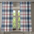 thumbnail image 1 of Ambesonne Plaid Grommet Curtain, British Country Pattern, 50" x 54", Vermilion Navy Blue, 1 of 6