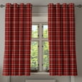 thumbnail image 1 of Ambesonne Plaid Grommet Curtain, Nostalgic Striped British, 50" x 63", Scarlet Black White, 1 of 6