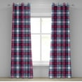 thumbnail image 1 of Ambesonne Plaid Grommet Curtain, Pink and Blue Tartan, 50" x 72", Blue Pink Grey, 1 of 6
