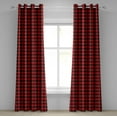 thumbnail image 1 of Ambesonne Plaid Grommet Curtain, Retro Lumberjack Buffalo, 50" x 108", Orange Black, 1 of 6