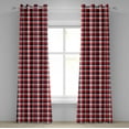 thumbnail image 1 of Ambesonne Plaid Grommet Curtain, Traditional Retro Pattern, 50" x 84", Vermilion Dark Blue, 1 of 6