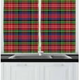 thumbnail image 1 of Ambesonne Plaid Kitchen Curtains, Caledonia Scottish Style, 55"x39", Burnt Sienna Green, 1 of 2