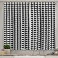thumbnail image 1 of Ambesonne Plaid Kitchen Curtains, Diamond Shape Stripes, 55"x39", Black White, 1 of 3