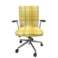 thumbnail image 1 of Ambesonne Plaid Office Chair Cover Stretchable High Back, Yellow Retro Checkered Stripe, Earth Yellow and Ivory, 1 of 1