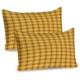 thumbnail image 1 of Ambesonne Plaid Pillow Sham 2 Pack, Traditional Geometric Art, 26"x20", Mustard Pale Cinnamon, 1 of 3