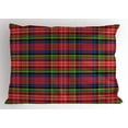 thumbnail image 1 of Ambesonne Plaid Pillow Sham, Caledonia Scottish Style, 26" X 20", Burnt Sienna Green, 1 of 2