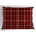 thumbnail image 1 of Ambesonne Plaid Pillow Sham, Nostalgic Striped British, 36" X 20", Scarlet Black White, 1 of 2