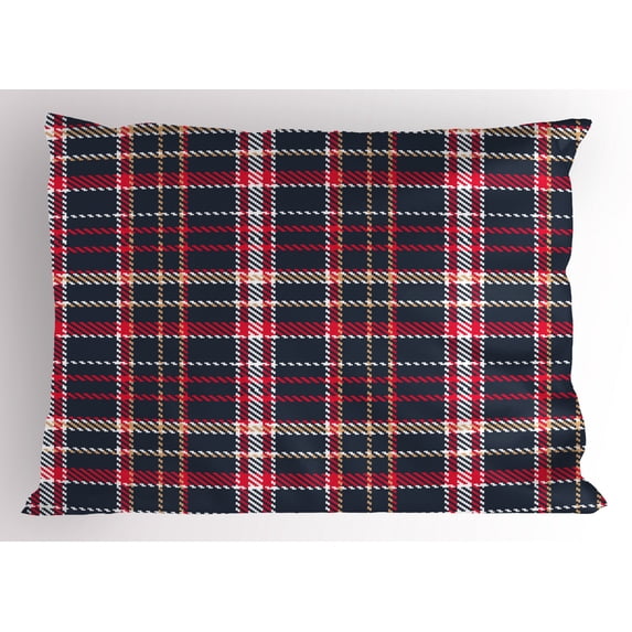 Ambesonne Plaid Pillow Sham, Retro English Classical, 26" X 20", Multicolor
