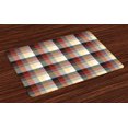 thumbnail image 1 of Ambesonne Plaid Place Mats Set of 4, Colorful Quilt Motif Abstract, Standard Size, Multicolor, 1 of 4