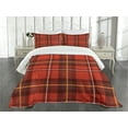 thumbnail image 1 of Ambesonne Plaid Quilted Bedspread Set 3 Pcs, European Cultural Pattern, King Size, Multicolor, 1 of 5
