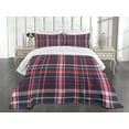 thumbnail image 1 of Ambesonne Plaid Quilted Bedspread Set 3 Pcs, Retro English Classical, King Size, Multicolor, 1 of 3