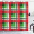 thumbnail image 1 of Ambesonne Plaid Shower Curtain, Old School Tartan Art Design, 69"Wx84"L, Dark Pink and Fern Green, 1 of 4