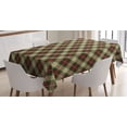 thumbnail image 1 of Ambesonne Plaid Tablecloth Rectangular Table Cover, Diagonal Squares Classical, 60"x90", Beige Green Ruby, 1 of 4