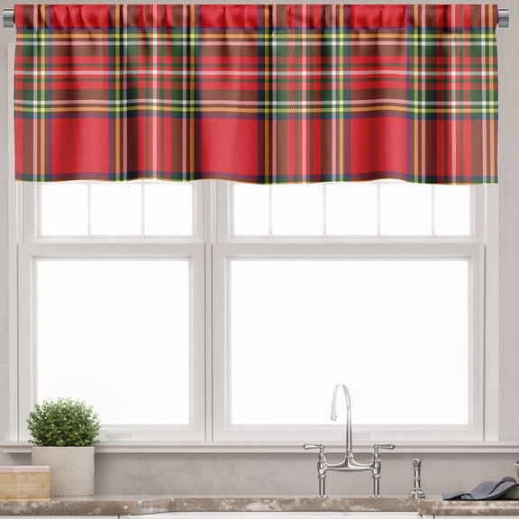 Ambesonne Plaid Valance Pack of 2, Irish Cultural Classical, 54"X12", Multicolor