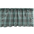 thumbnail image 1 of Ambesonne Plaid Valance Pack of 2, Vintage Tartan Squares Retro, 42"X18", Grey Teal and Pale Green, 1 of 3