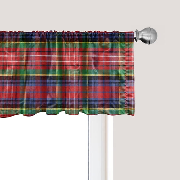 Ambesonne Plaid Window Valance, Caledonia Scottish Style, 54" X 12", Burnt Sienna Green