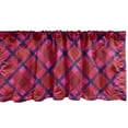 thumbnail image 1 of Ambesonne Plaid Window Valance, Diagonal Checkered Retro Art, 54" X 18", Green Magenta Quartz, 1 of 3