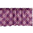 thumbnail image 1 of Ambesonne Plaid Window Valance, Diagonal Squares Patterns in Symmetrical Design Geometric Art, Curtain Valance for Kitchen Bedroom Decor with Rod Pocket, 54" X 18", Dark Magenta Pale Fuchsia, 1 of 2