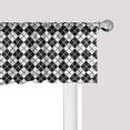thumbnail image 1 of Ambesonne Plaid Window Valance, Diamond Shape Stripes, 54" X 18", Black White, 1 of 5