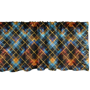 Ambesonne Plaid Window Valance, Modern Geometric Tartan, 54" X 18", Multicolor