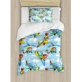thumbnail image 1 of Ambesonne Plane Duvet Cover Sets, Planes and Helicopters, 2-Twin, Yellow and Blue, 1 of 3