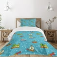 thumbnail image 1 of Ambesonne Plane Quilted Bedspread Set 2 Pcs, Cartoon Style, Twin Size, Multicolor, 1 of 5