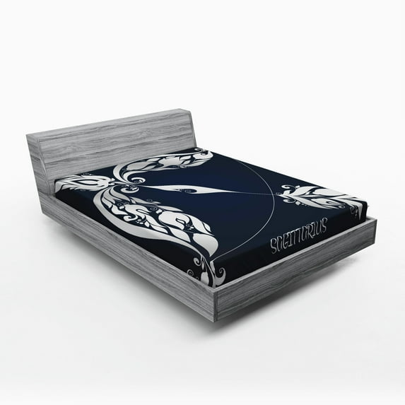 Ambesonne Planetary Fitted Sheet, Planetary Impacts Nature, Queen Size, Grey and Blue