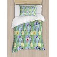 thumbnail image 1 of Ambesonne Plant Duvet Cover Sets, Cactus Buds Types Pattern, 2-Twin, Green and Blue, 1 of 4