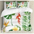 thumbnail image 1 of Ambesonne Plant Duvet Cover Sets, Tropical Flora, 2-King, Earth Yellow and Fern Green, 1 of 7