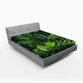 thumbnail image 1 of Ambesonne Plant Fitted Sheet 2 Pcs Set, Green Untouched Nature, Queen, Forest Green, 1 of 3